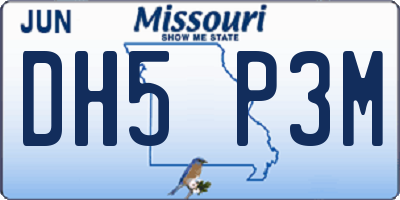 MO license plate DH5P3M