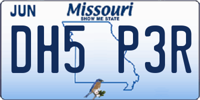 MO license plate DH5P3R