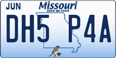 MO license plate DH5P4A