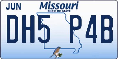 MO license plate DH5P4B