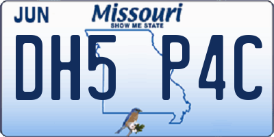 MO license plate DH5P4C