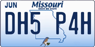 MO license plate DH5P4H