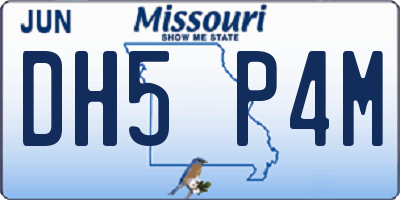 MO license plate DH5P4M