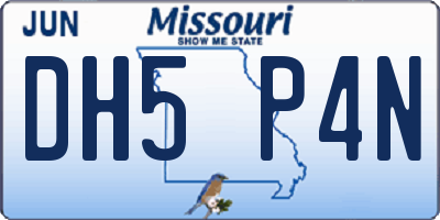 MO license plate DH5P4N