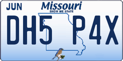 MO license plate DH5P4X