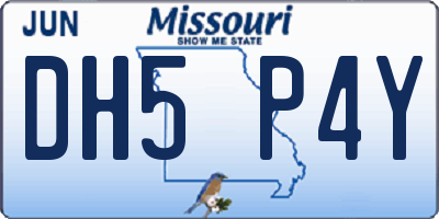 MO license plate DH5P4Y