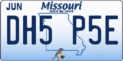 MO license plate DH5P5E