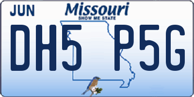 MO license plate DH5P5G