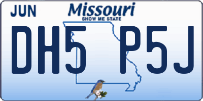 MO license plate DH5P5J