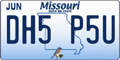 MO license plate DH5P5U
