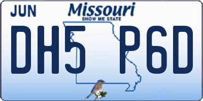 MO license plate DH5P6D