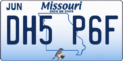 MO license plate DH5P6F