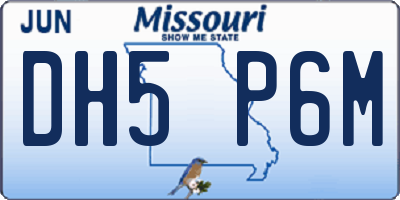 MO license plate DH5P6M