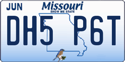 MO license plate DH5P6T