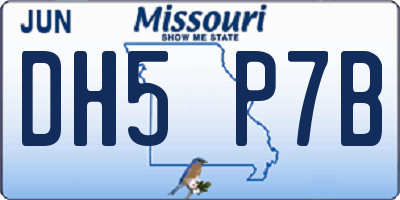 MO license plate DH5P7B
