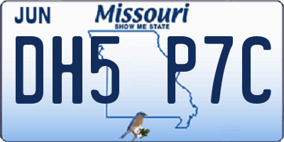 MO license plate DH5P7C