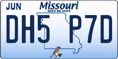 MO license plate DH5P7D