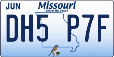 MO license plate DH5P7F