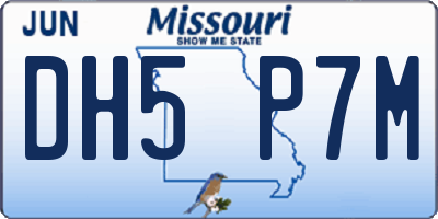 MO license plate DH5P7M