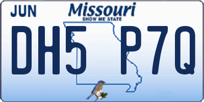 MO license plate DH5P7Q