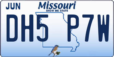MO license plate DH5P7W