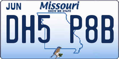 MO license plate DH5P8B