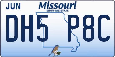 MO license plate DH5P8C