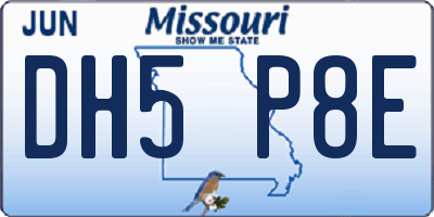 MO license plate DH5P8E