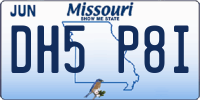 MO license plate DH5P8I