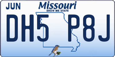 MO license plate DH5P8J