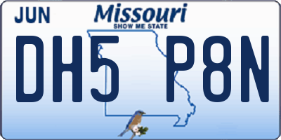 MO license plate DH5P8N
