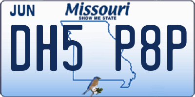 MO license plate DH5P8P