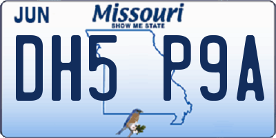 MO license plate DH5P9A