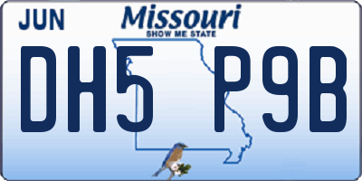 MO license plate DH5P9B