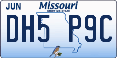MO license plate DH5P9C