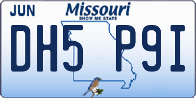 MO license plate DH5P9I