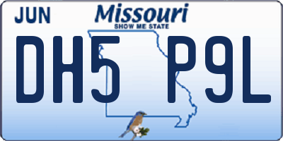 MO license plate DH5P9L