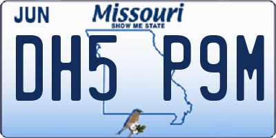 MO license plate DH5P9M