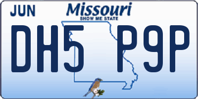 MO license plate DH5P9P