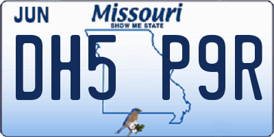 MO license plate DH5P9R