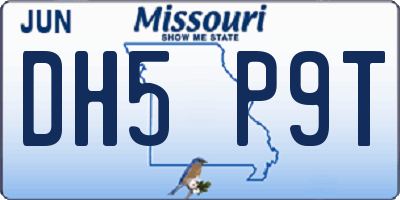 MO license plate DH5P9T