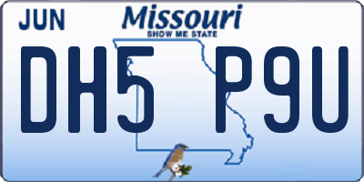 MO license plate DH5P9U