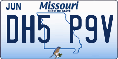 MO license plate DH5P9V