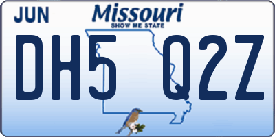 MO license plate DH5Q2Z