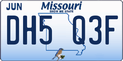 MO license plate DH5Q3F