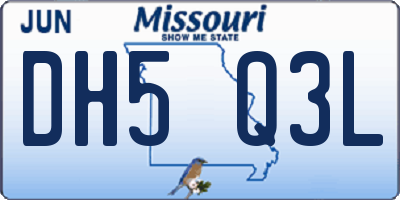 MO license plate DH5Q3L