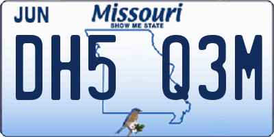 MO license plate DH5Q3M