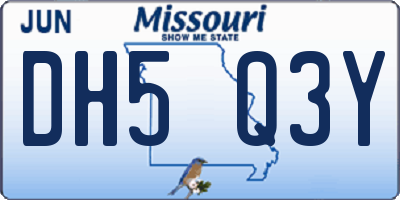 MO license plate DH5Q3Y