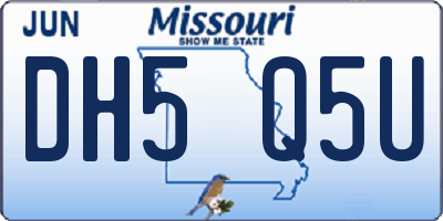 MO license plate DH5Q5U