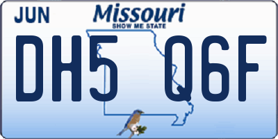 MO license plate DH5Q6F